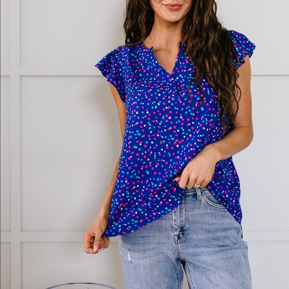 True Blue & Confetti Blouse - Picture 2 of 10